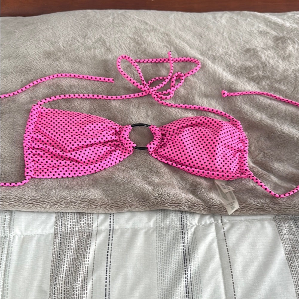 Victoria's Secret Pink and Black Polka Dot Swimwear, worn ,